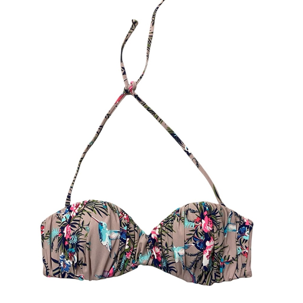 H&M Floral Birds Print Bikini Top